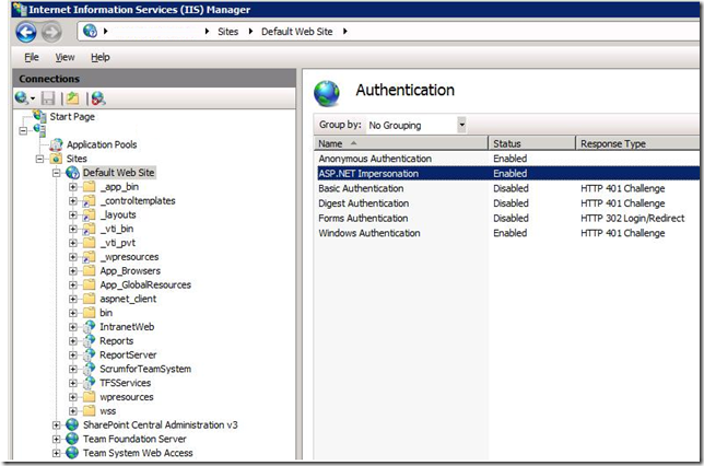 IIS7 ASP.NET Impersonation