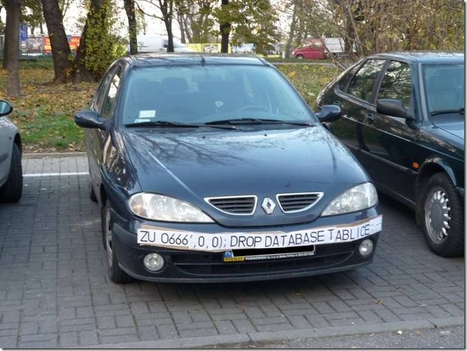 SQLInjectionLicensePlate